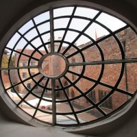 Taunton Castle through the round window