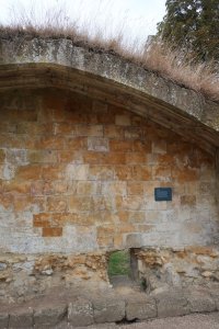 Laver for monks to wash their hands, with entrance to the drain showing