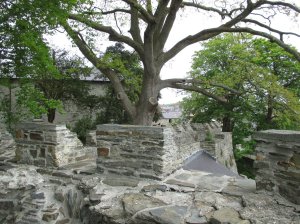 The newly renovated castle walls