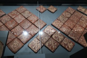 Examples of the abbey floor tiles in the museum