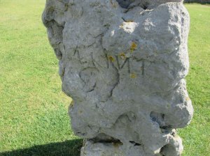 One of the stones from inside the castle grounds