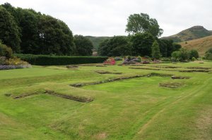 Remains of abbey buildings, now incorporated into the garden