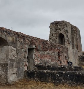 The wall of the keep taken from inside the courtyard