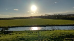 The sun over the river, photgraphed from the motte (possibly a bit Tellytubby-esque?)