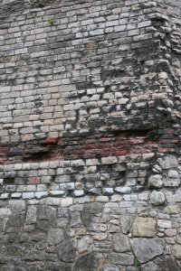 Note the different stonework on the remains of the fortress wall
