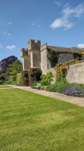 Side view of the gatehouse and garden