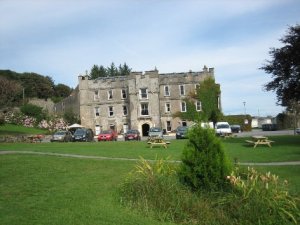 Amroth Castle- a shame about the car park in the forecourt!!!