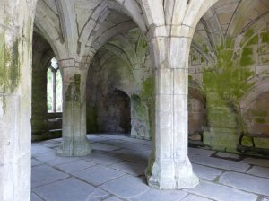 Elaborate vaulted ceiling of the chapter house