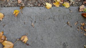 Slab marking the one-time entrance to the cloisters